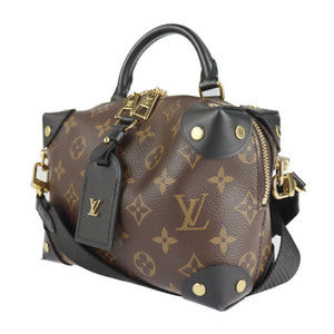 Louis Vuitton Monogram Souple Leather Petite Malle Canvas